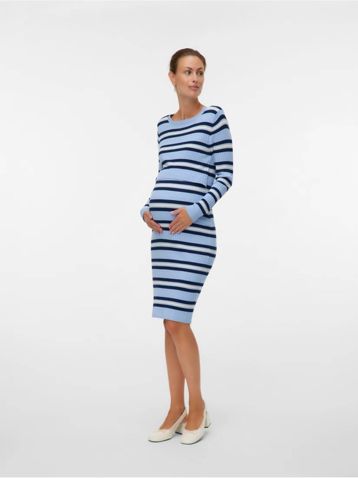 MLESRIN maternity and nursing dress, Mama.licious (Light blue/striped) 4 MLESRIN maternity and nursing dress, Mama.licious (Light blue/striped) 4