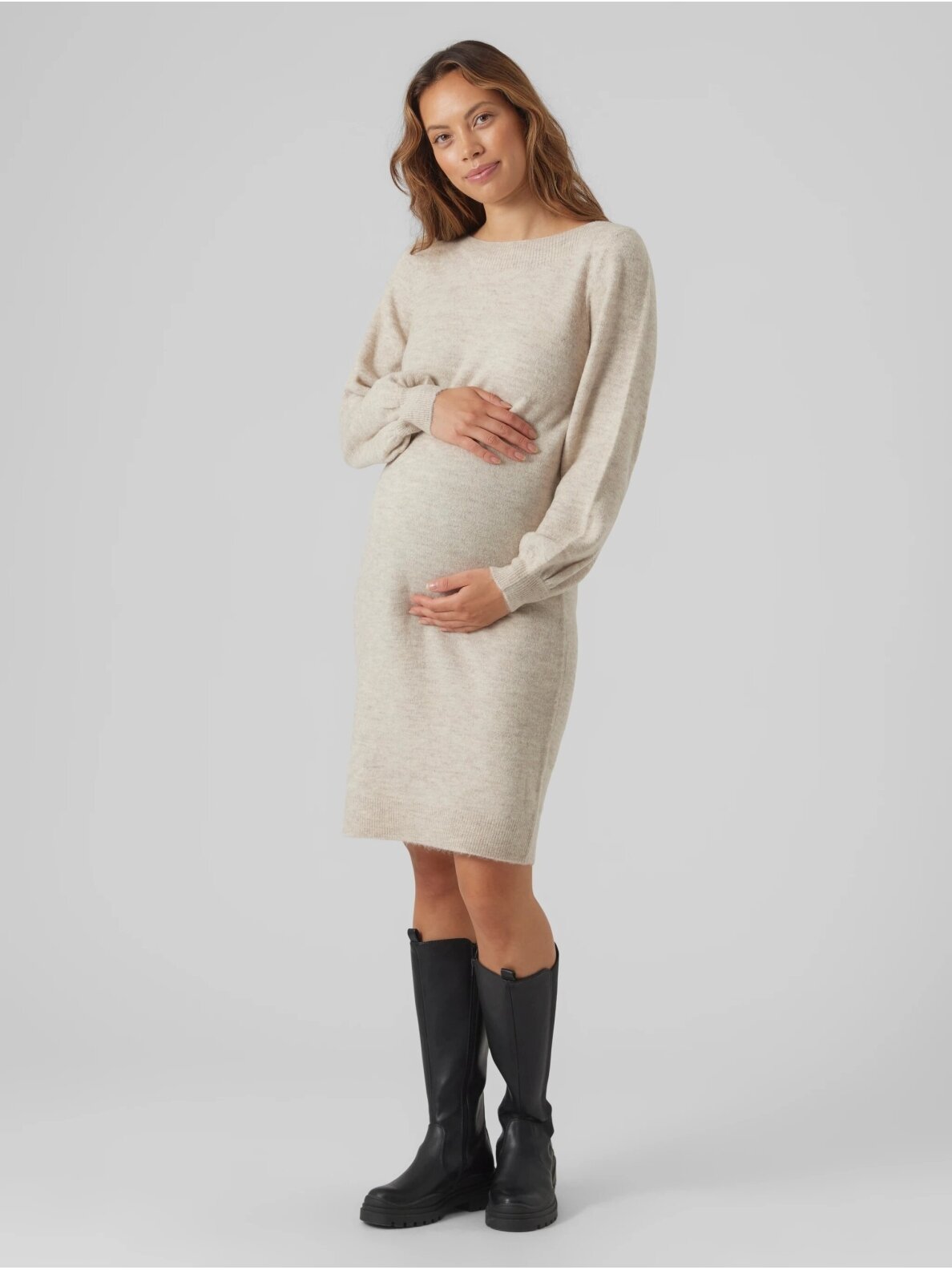 Maternity dress VMMLEFILE Mama;licious (Birch/melange) 1