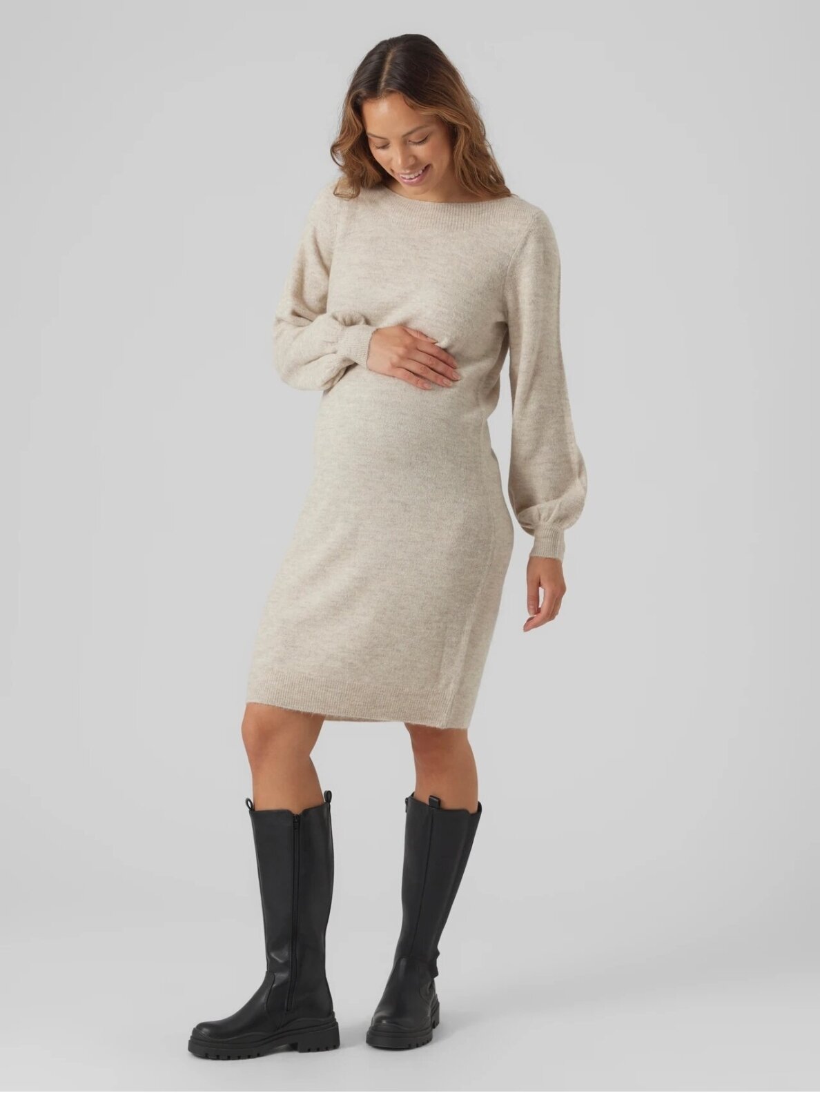 Maternity dress VMMLEFILE Mama;licious (Birch/melange) 3 Maternity dress VMMLEFILE Mama;licious (Birch/melange) 3