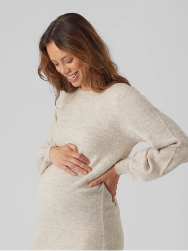 Maternity dress VMMLEFILE Mama;licious (Birch/melange) 4