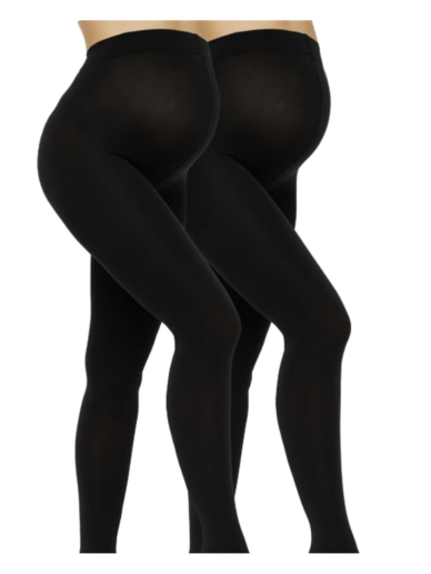Maternity tights 2-pack MLKAYA, Mamalicious (Black)