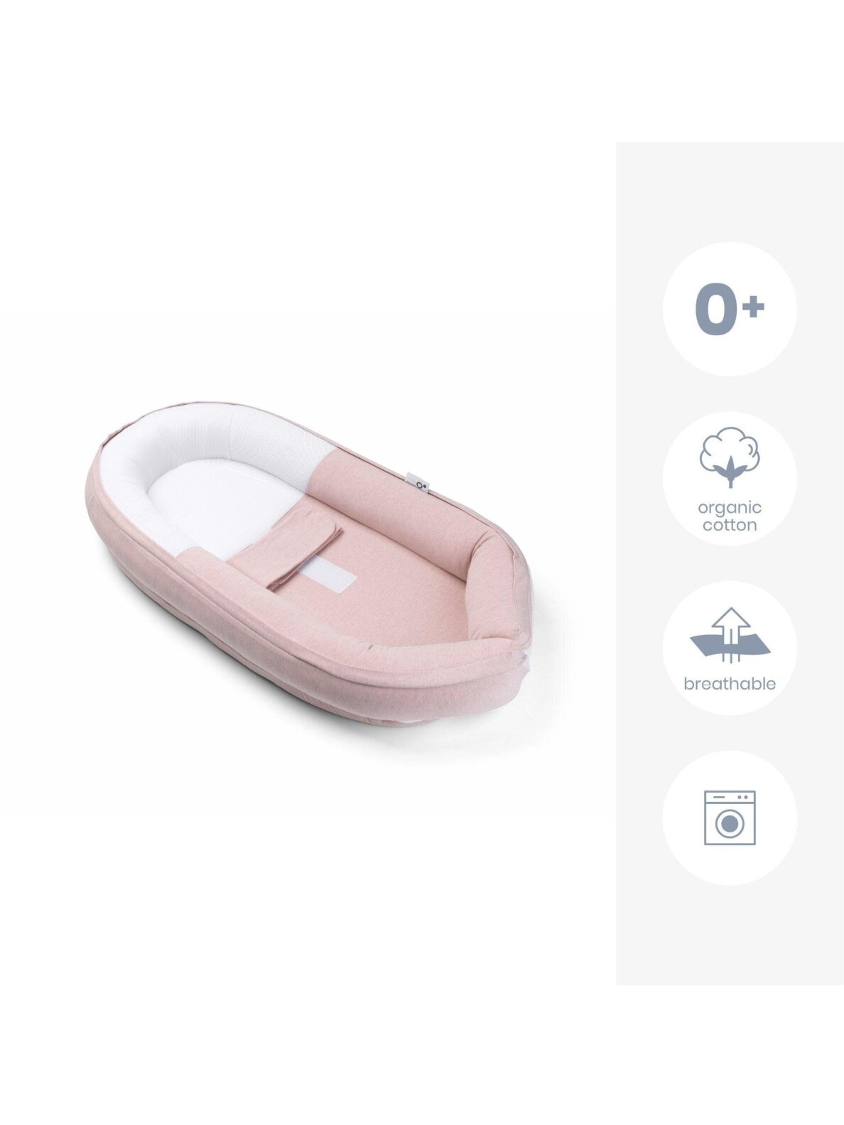 Organic cotton nest for baby 0+, Doomoo (pink) 1