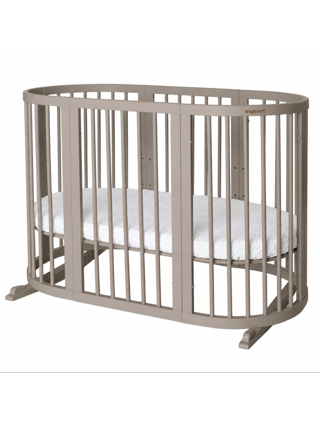 Oval convertible baby crib 9in1 Smart, Ingvart (Beige)