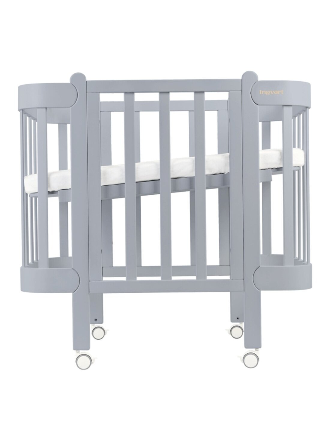 Oval convertible baby crib NIKA 5in1, Ingvart (Grey) Oval convertible baby crib NIKA 5in1, Ingvart (Grey)
