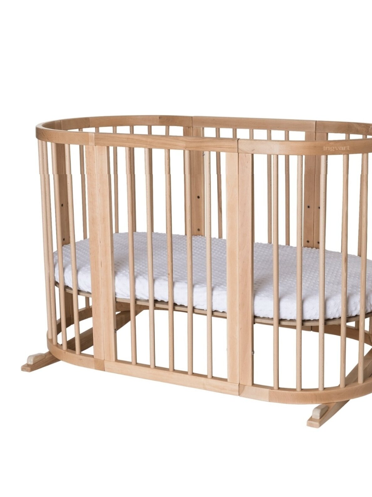 Oval convertible baby crib 9in1 Smart, Ingvart (Natural) Oval convertible baby crib 9in1 Smart, Ingvart (Natural)