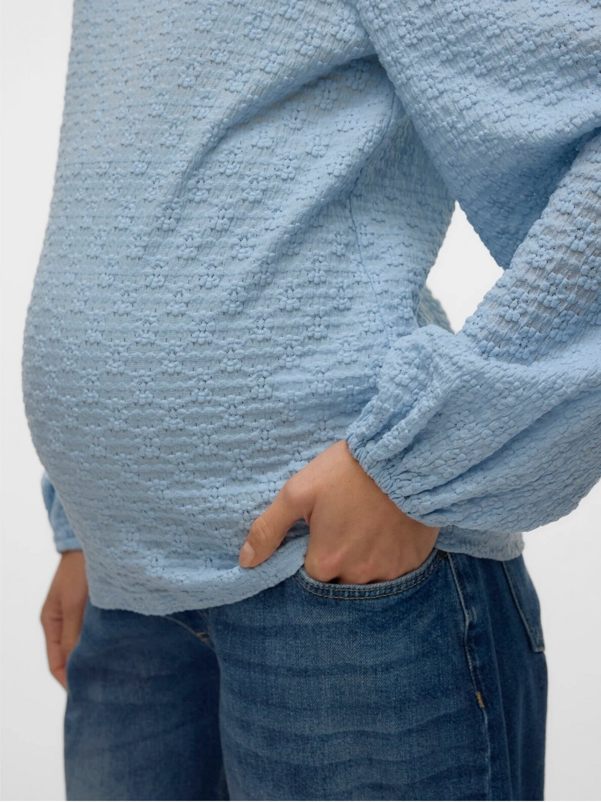 Maternity blouse with long sleeves VMMFLOWER, Mama;licious (Light blue) 4 Maternity blouse with long sleeves VMMFLOWER, Mama;licious (Light blue) 4