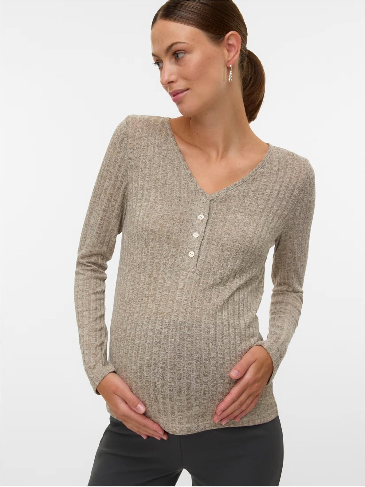 MLPAMMIE Maternity and Nursing Blouse, Mama.licious (Beige) 1 MLPAMMIE Maternity and Nursing Blouse, Mama.licious (Beige) 1