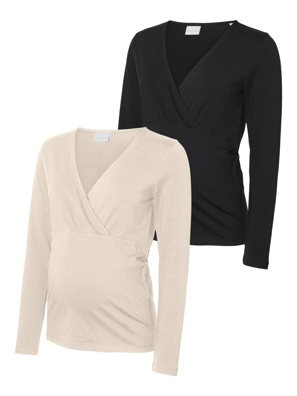Maternity and nursing blouse MLKERRIE, 2-pack, Mama.licious (Black/Beige)