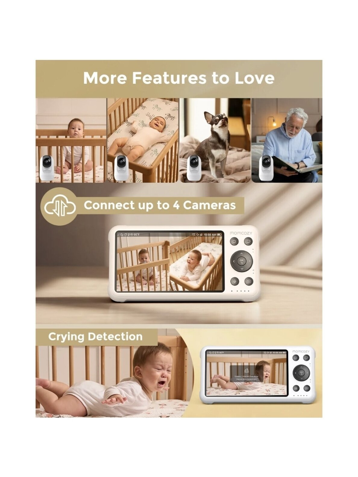 Add-on camera for BM04 video baby monitor, Momcozy 2 Add-on camera for BM04 video baby monitor, Momcozy 2