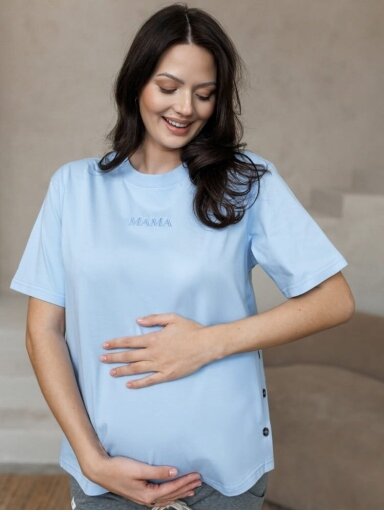 Short-sleeved blouses by LATTE MAMA (Pink) (Kopija)