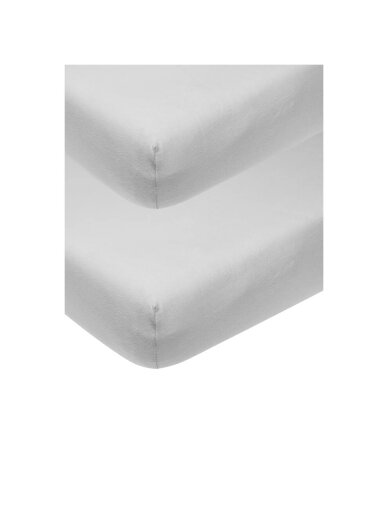 Jersey fitted sheet, 40x80/90cm 2pcs, Meyco Baby Light grey 1 Jersey fitted sheet, 40x80/90cm 2pcs, Meyco Baby Light grey 1