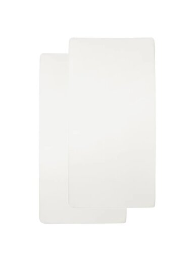 Jersey fitted sheet, 50x90cm 2pcs, Meyco Baby Off white