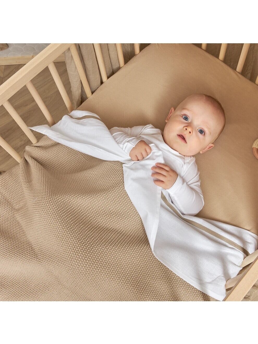 Jersey fitted sheet, 60x120cm 2pcs, Meyco Sand 1 Jersey fitted sheet, 60x120cm 2pcs, Meyco Sand 1