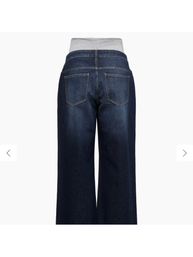 Wide-leg maternity jeans MLMALAGA, Mama;licious (Dark blue denim) Wide-leg maternity jeans MLMALAGA, Mama;licious (Dark blue denim)