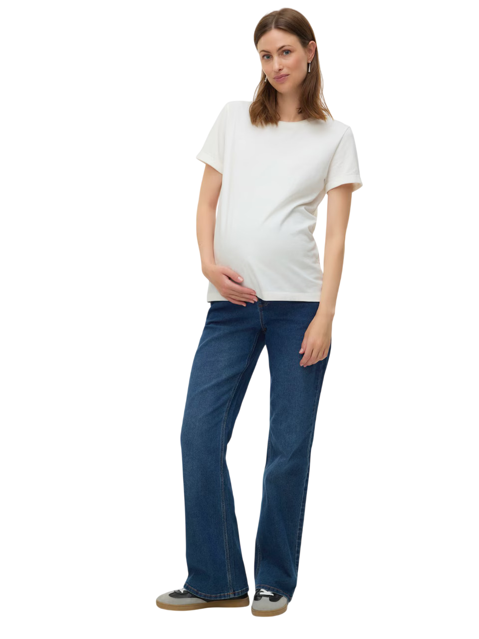 Flared Fit Mid waist Boot-cut Jeans, Mama;licious (Dark medium/blue denim)