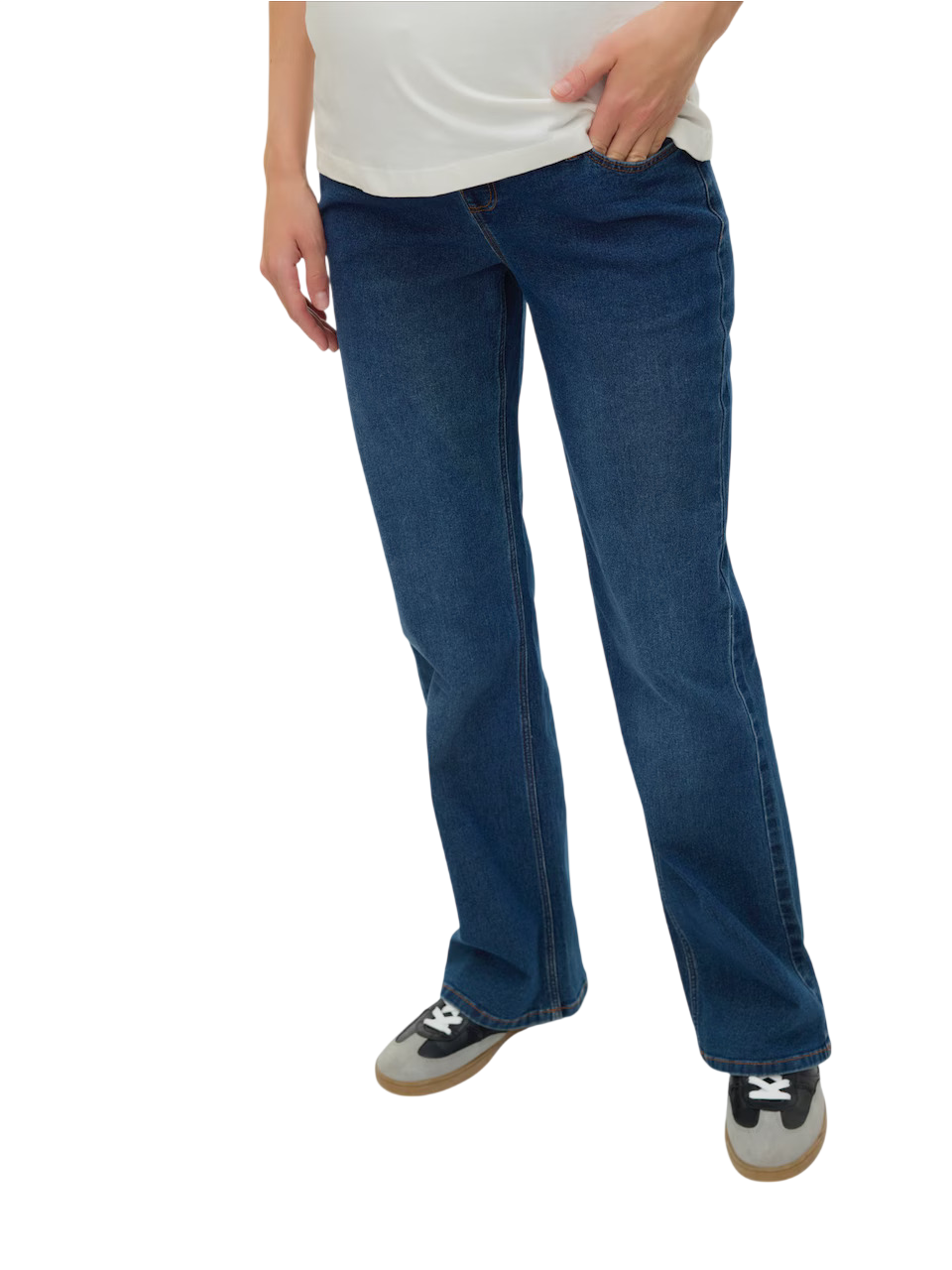Flared Fit Mid waist Boot-cut Jeans, Mama;licious (Dark medium/blue denim) 1