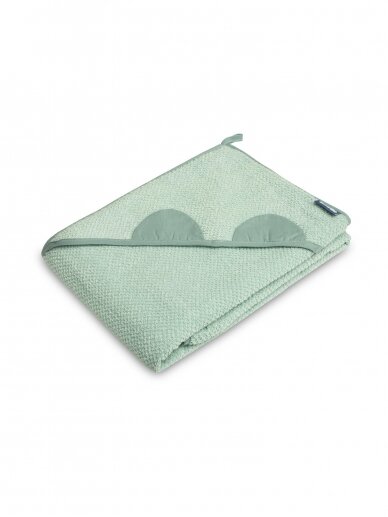 Terry cotton towel with a hood, 100x100, green Terry cotton towel with a hood, 100x100, green