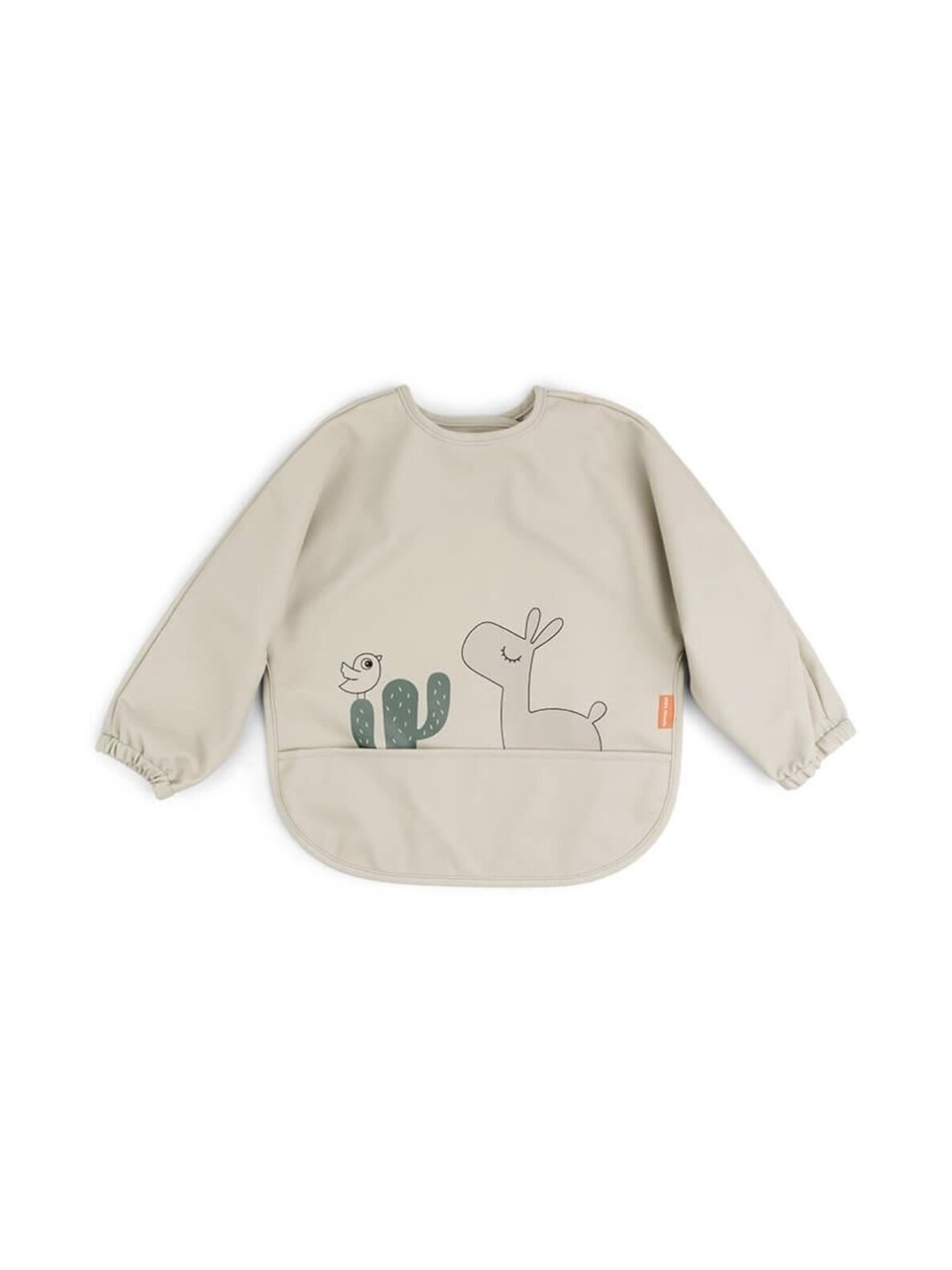 Sleeved pocket bib, Done by Deer (Deer Friends Sand)