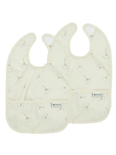 Bibs, 2 pcs., Gingko soft sand, 4-24m., Meyco Baby