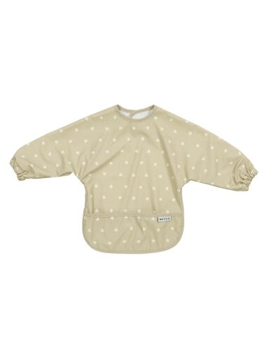 Long-sleeved bib Sweet heart/soft sand., Meyco Baby