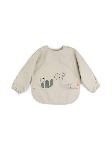 Sleeved pocket bib, Done by Deer (Deer Friends Sand)