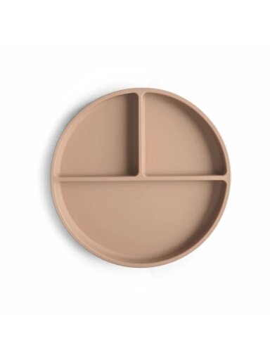 Silicone non-stick plate 6m+, Mushie  (Natural)
