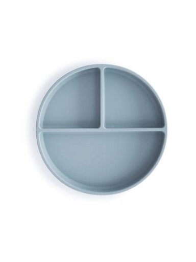 Silicone non-stick plate, Powder blue, 6m+, Mushie