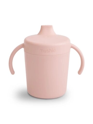 Silicone cup with spout, 6m+, Mushie (Blush)