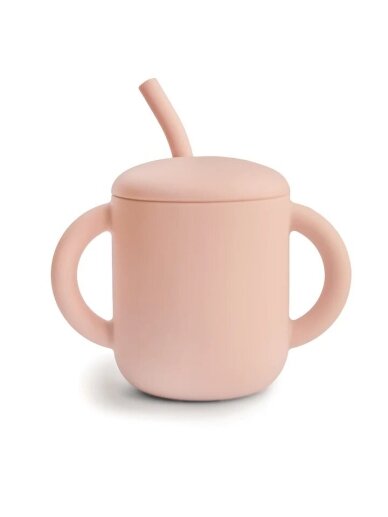 Silicone cup with straw, Blush, 6m+, Mushie Silicone cup with straw, Blush, 6m+, Mushie