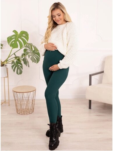 Warm maternity leggings, by ForMommy (green) 2