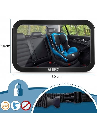 Jälgimispeegel Sipo SBS-SM30, must 2 Jälgimispeegel Sipo SBS-SM30, must 2