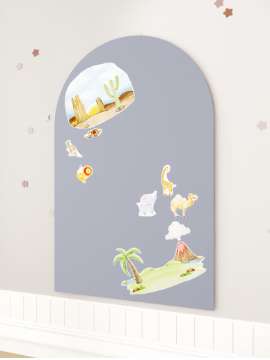 SKILSAS adhesive magnetic board "Arka", gray, 95 × 76 cm