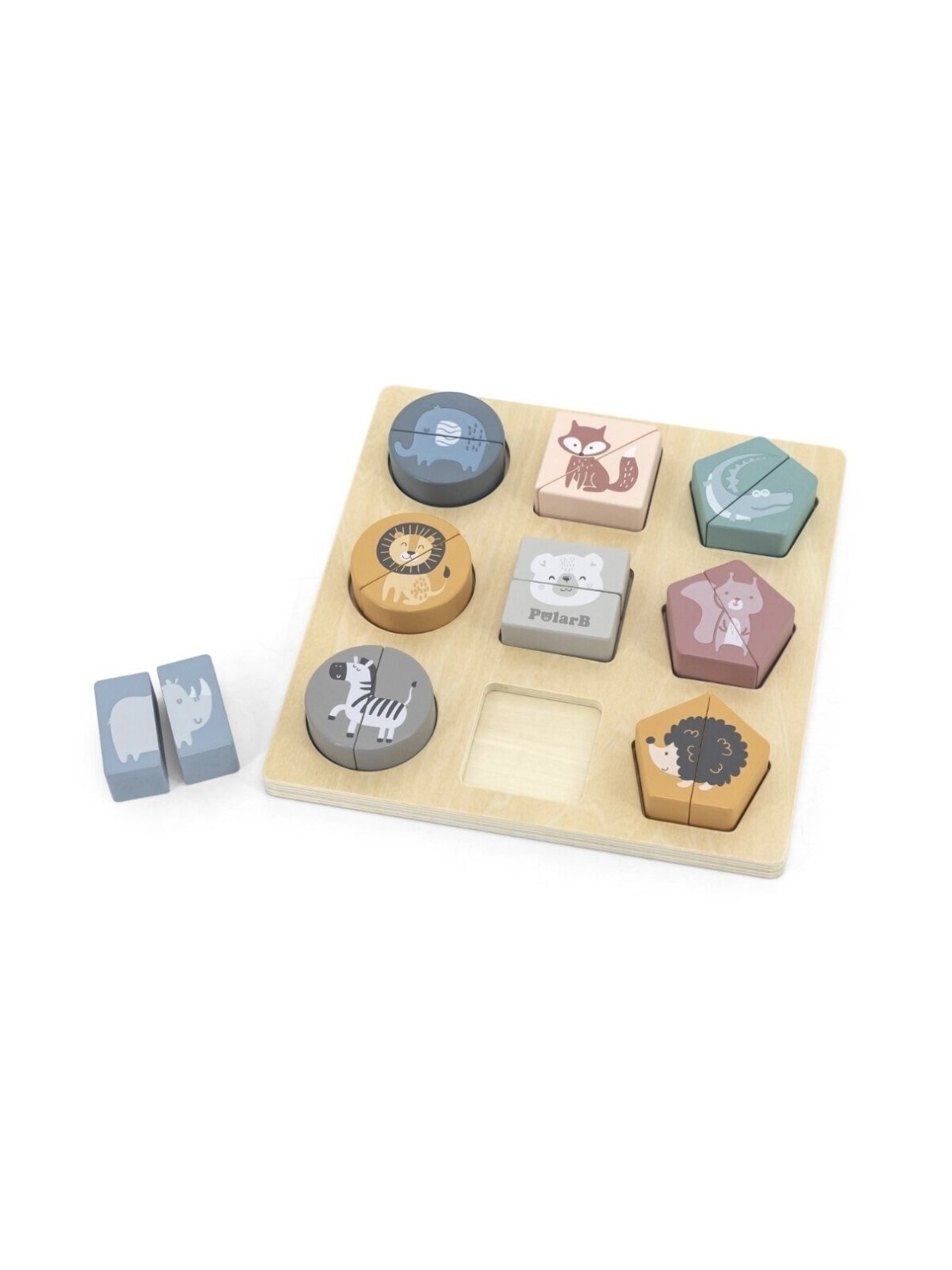VIGA PolarB Wooden Shape Block Puzzle with Animals VIGA PolarB Wooden Shape Block Puzzle with Animals