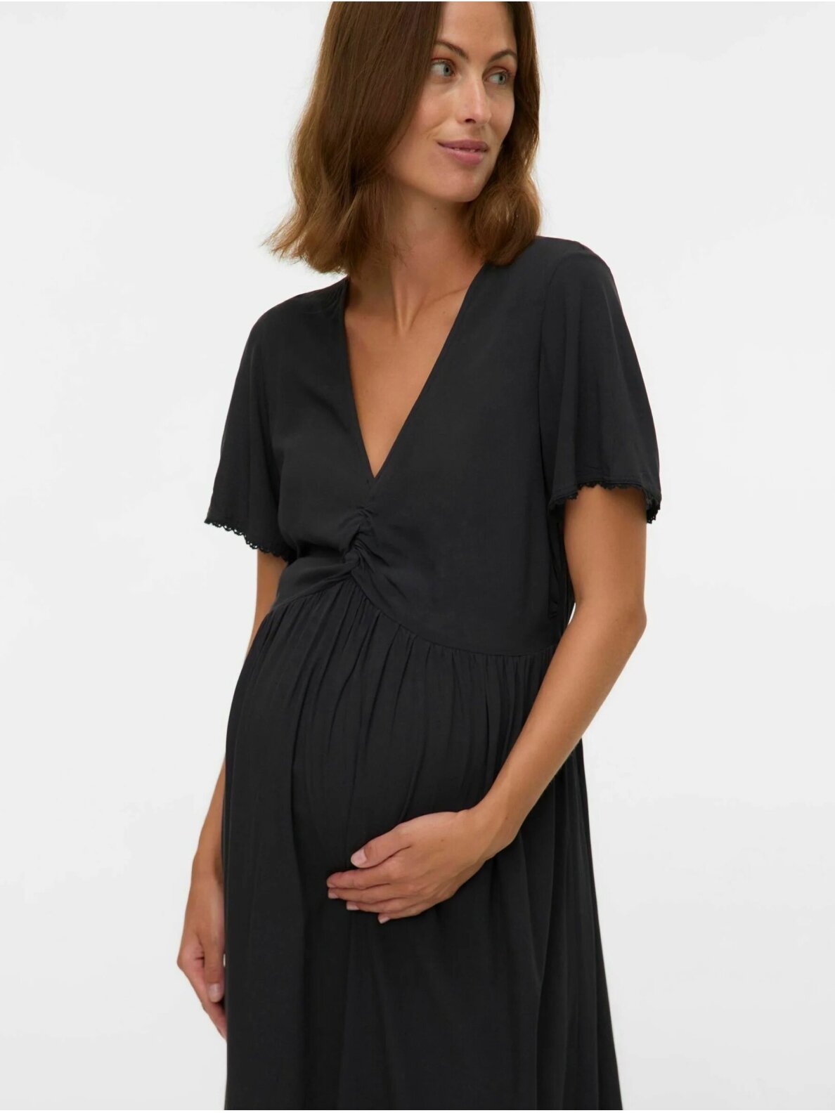 Viscose dress for pregnant and nursing women MLNARA Mama;licious (Black) 3 Viscose dress for pregnant and nursing women MLNARA Mama;licious (Black) 3