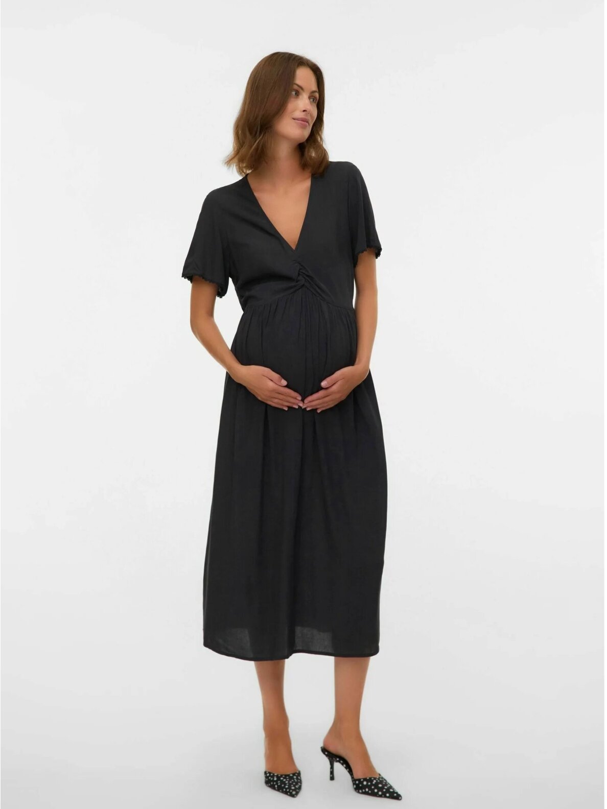 Viscose dress for pregnant and nursing women MLNARA Mama;licious (Black) 1