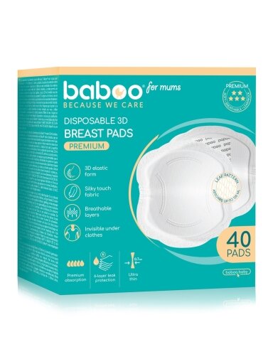 Rinnahoidjapadjad Baboo premium, 40 tk.