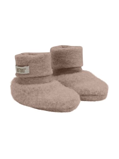 Woolen baby booties, Huttelihut Pink