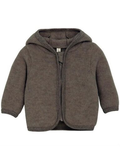 Wool Cardigan for Babies, Huttelihut (Brown Melange) Wool Cardigan for Babies, Huttelihut (Brown Melange)