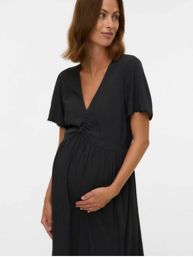 Viscose dress for pregnant and nursing women MLNARA Mama;licious (Black) 3
