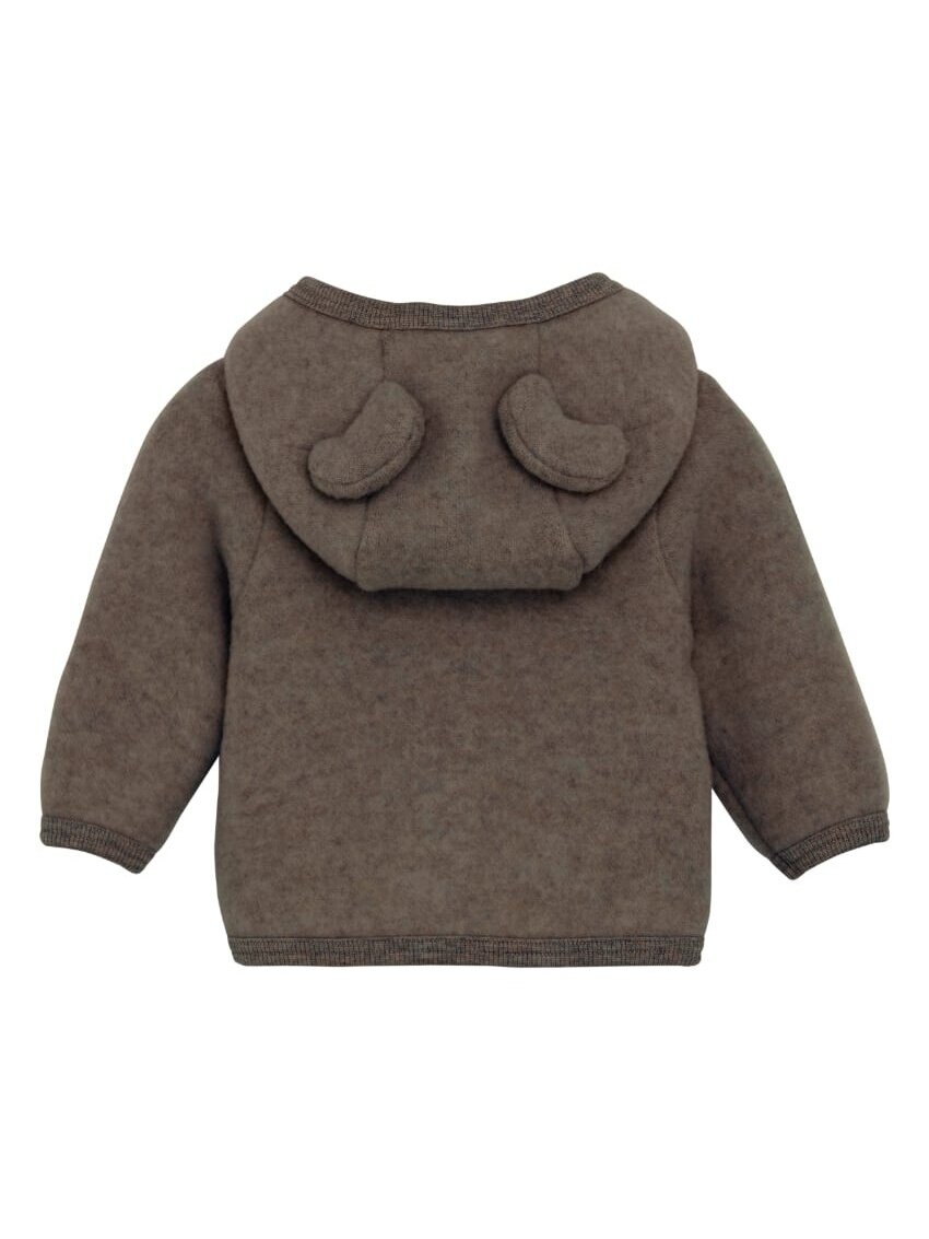 Wool Cardigan for Babies, Huttelihut (Brown Melange) 2