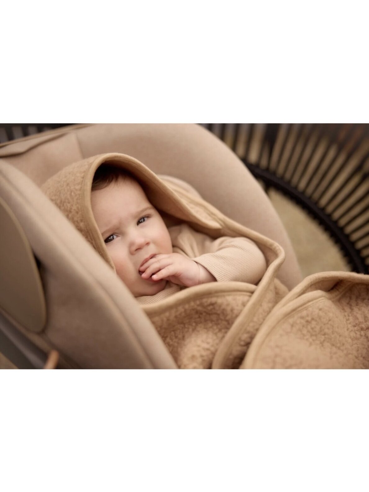 Wrap Blanket Sherpa, Merino Wool, 80x80 cm, Jollein, Natural 3
